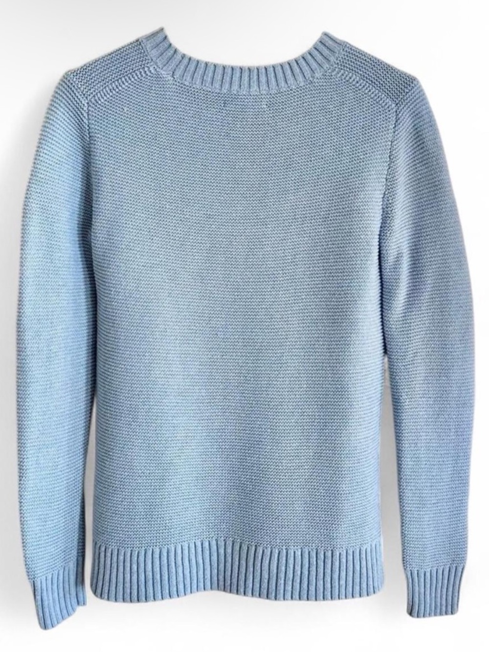 J.Crew Mercantile Blue Knit Sweater XS Soft Cotton Merino Crewneck Minimalist - Picture 3 of 8